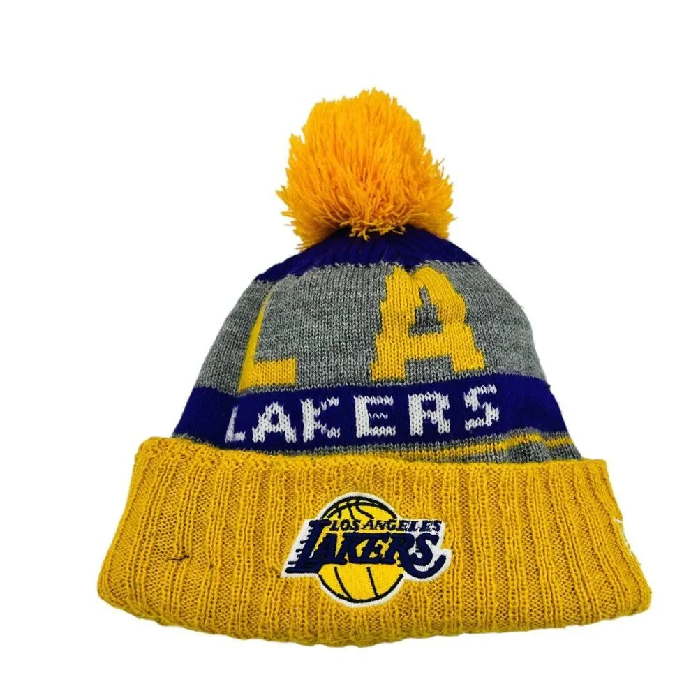 LA Lakers Hardwood Classics Winter Beanie Pom Pom
